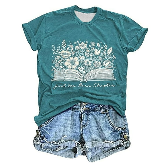 Womens Basic T Shirts Dressy Casual Short Sleeve Crew Neck Floral Print Tunic Blouses Trendy Loose Fit Going Out Vacation Tee Tops