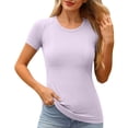 thumbnail image 1 of Womens Basic T Shirts Summer Tops 2026 Crop Short Sleeve Slim Fit Tee Cute Gym Workout Clothes, 1 of 3