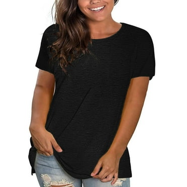 Womens Basic Tops,Crew Neck T Shirts for Women,Women Tops,Ladies Tops,Womens 2024 Casual Tops Short Sleeve Crewneck Shirts Loose Blouse Basic Tee T-Shirt and Blouses