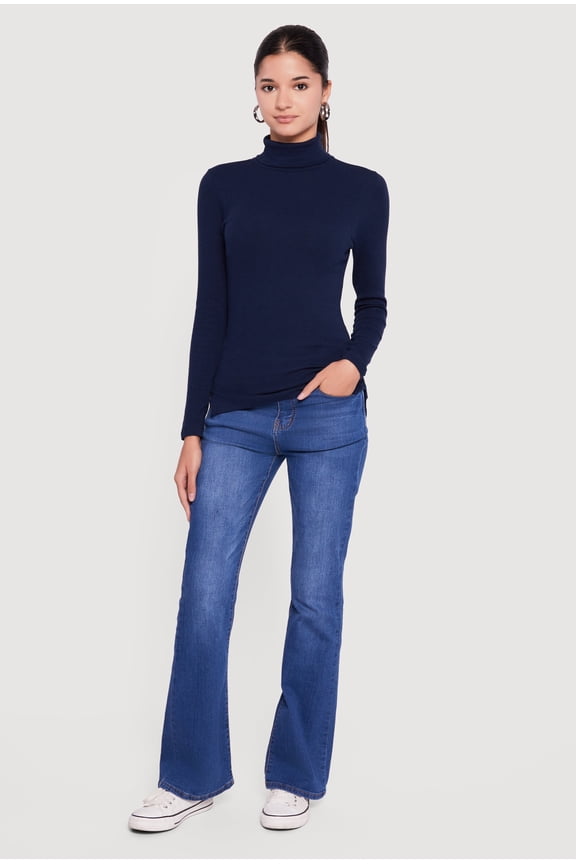 Women's Basic Turtleneck Long Sleeve Top