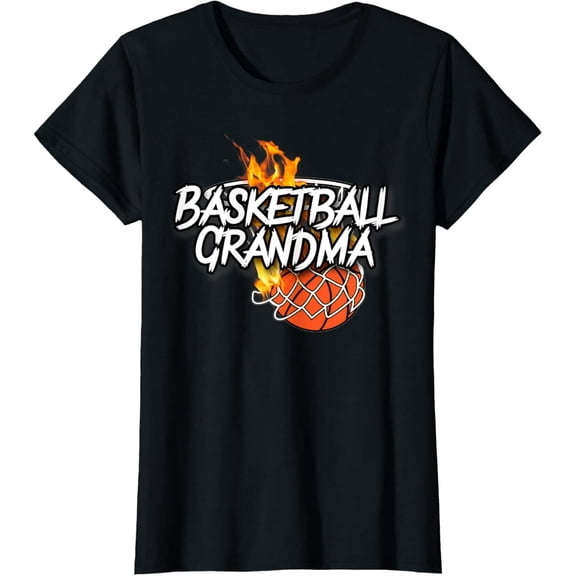 Womens Basketball Grandma - Basketball Clothing - Fire Basketball T-Shirt