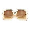thumbnail image 1 of Womens Bat Wing Shape Plastic Oversized Rectangle Fashion Sunglasses Beige - Brown, 1 of 8