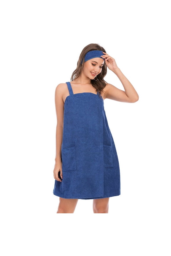 Womens Bath Towel Wrap Terry Cloth Spa Towel Robe with Straps Adjustable Closure Shower Towel S-XXL