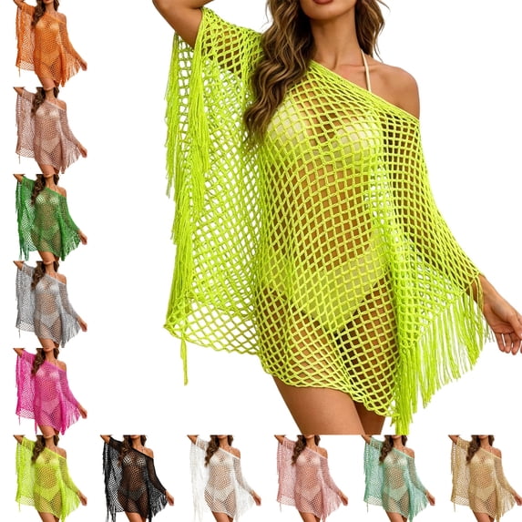 Womens Bathing Suit Cover Up Pullover Mesh Top Coverup Shawl