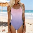 thumbnail image 1 of Womens Bathing Suits, One Piece Swimsuit Women, Swim Dress Women, Color Gradient Women Swimsuit One-Piece, Open Back One-Piece Swimsuit, Bathing Suit With Tummy Control, Purple Pink XL, 1 of 4