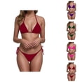 thumbnail image 1 of Womens Bathing Suits Tankini Set Strappy Bikini Top And Bottom Beach Vacation Outfit Swimsuit for Women Pool Party, 1 of 6