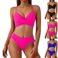 thumbnail image 1 of Womens Bathing Suits Tankinis Plus Size Womens Cheeky Bikini Sets Ruched Two Piece Swimsuit Drawstring Mid Waisted Bathing Suit Summer Swim Suits M, 1 of 7