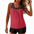 thumbnail image 1 of Womens Bathing Suits Two Piece Tank Tops Boyshorts Swimsuits High Waist Tummy Control Color Block Tankini Swimwear, M, 1 of 6