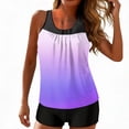 thumbnail image 1 of Womens Bathing Suits Two Piece Tank Tops Boyshorts Swimsuits High Waist Tummy Control Gradient Tankini Swimwear, S, 1 of 7
