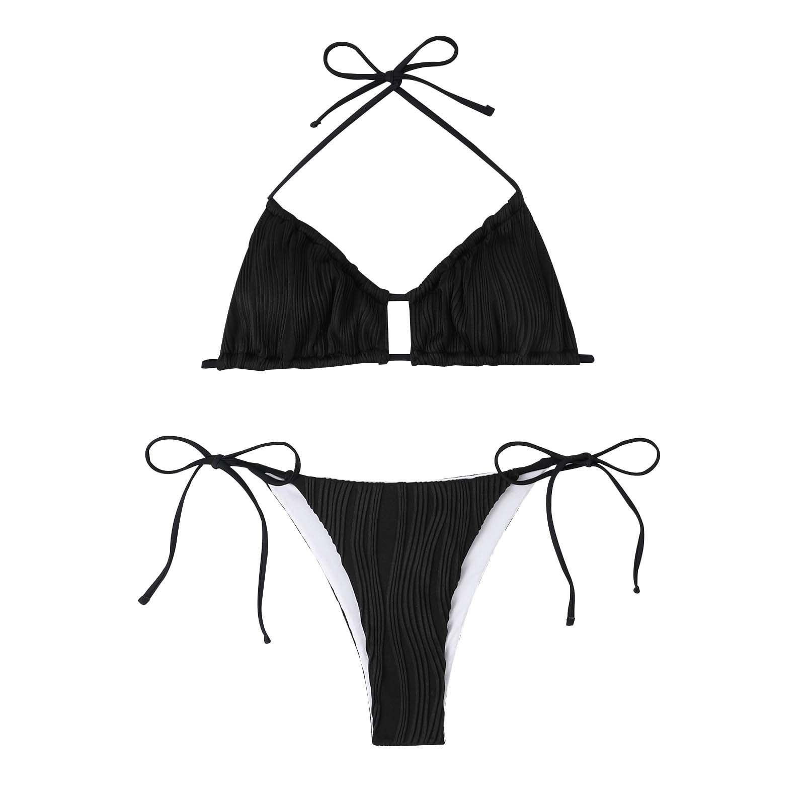 Womens Bathing Suits Women's Sexy Color Split Strappy Bikini Womens ...