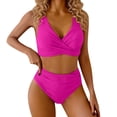 thumbnail image 1 of Womens Bathing Suits Womens 2 Piece Swimsuits High Waisted Bikini V Neck Front Two Piece Swimsuit Bathing, 1 of 7