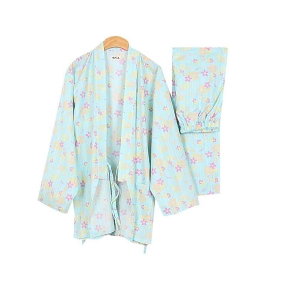 Womens Bathrobe Beautiful Floral Fall & Winter Cotton Thick Pajamas Suit, Multicolor