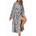 thumbnail image 1 of Womens Bathrobe Ladies Fleece Plush Warm Long Robes Fleece Nightgown Sleepwear Python Pattern XXL, 1 of 7