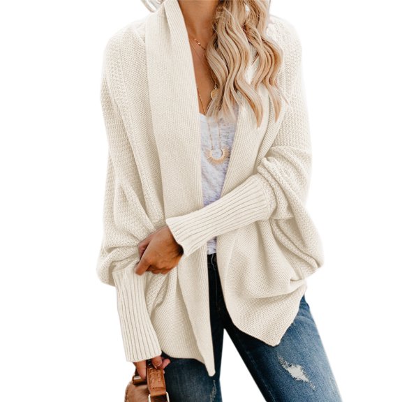 Womens Batwing Sleeve Oversized Sweater Cloak Cardigan Outwear