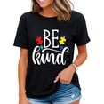 thumbnail image 1 of Womens Be Kind Autism Awareness Puzzle Pieces T-Shirt Black 3X-Large, 1 of 4
