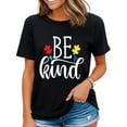 thumbnail image 1 of Womens Be Kind Autism Awareness Puzzle Pieces T-Shirt Black 4X-Large, 1 of 4