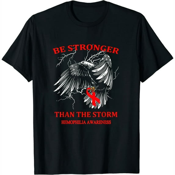 Womens Be Stronger Than The Storm Hemophilia T-Shirt Black X-Large