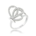 thumbnail image 1 of Womens Bea 0.4 CT Cubic Zirconia Rhodium Pave Butterfly Ring - Size 5, 1 of 1