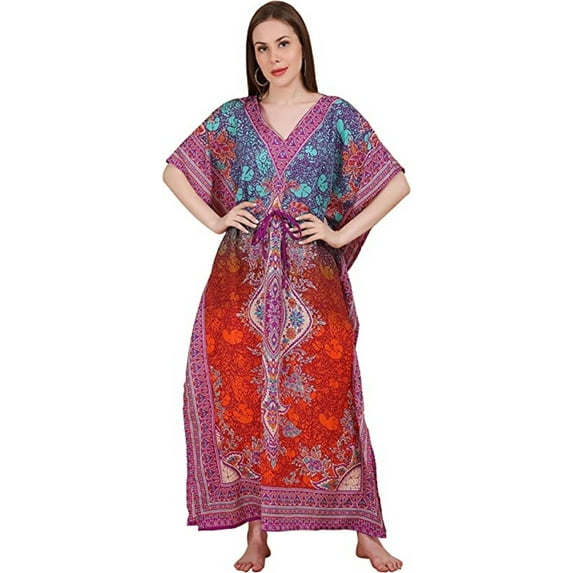 Womens Beach Cover Up Kaftan Dress Night Wear Robe Top Tunique Coton Long Dess