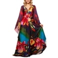 thumbnail image 1 of Womens Beach Cover Up Long Sleeve Loose Fit Sun Robe Tunic Resort Floral Print Multicolour One Size, 1 of 4