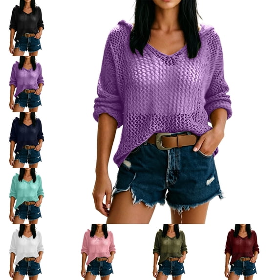 Womens Beach Coverups Hollow Out Womens Crochet Top Coverup Top 2XL