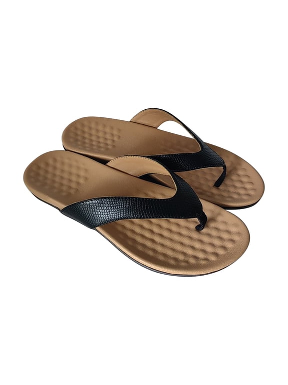 Womens Beach Flip Flops Slippers Ladies Comfortable Sport Summer Fashion Sandals with Plantar Fasciitis Arch Support Slip-on Indoor Outdoor Arch Support Flip Flops Wide Thong Sandals