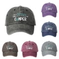 thumbnail image 1 of Womens Beach Hat Men I Am A Happy Camper Embroidery Washed Cotton Camping Baseball Cap Black One Size, 1 of 4