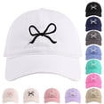 thumbnail image 1 of Womens Beach Hat Women Cute Bow Preppy Trucker Sun Cap Hiking Travel Beige One Size, 1 of 4