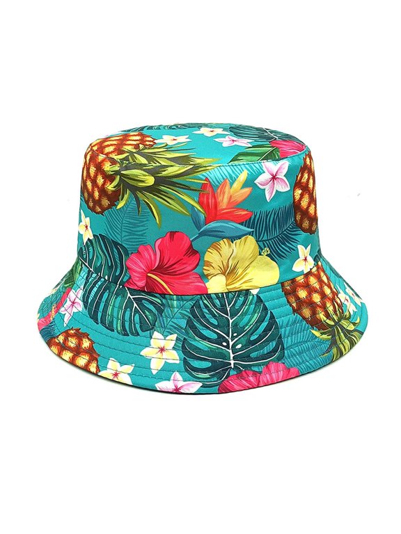 Womens Beach Hat Women Pineapple Print Fisherman Hat Summer Outdoor Sports Shade