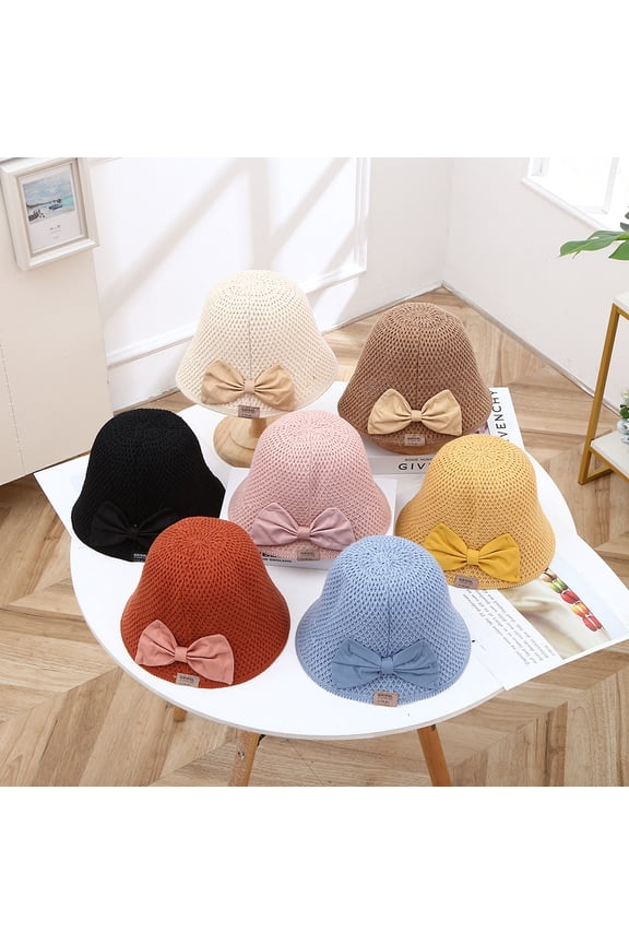 Womens Beach Straw Hat Summer Sun Hat UPF50 Travel Foldable Wide Brim Summer UV Hat with Big Bow