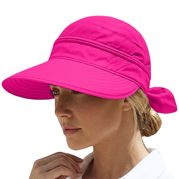 Womens Beach Sun Straw Hat Dual Use Zipper Lightweight Ponytail Visor Sun Hats for Women