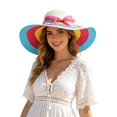 thumbnail image 1 of Womens Beach Sun Straw Hat UV Protection Travel Packable Foldable Brim Summer UV Hat, 1 of 4