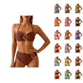 thumbnail image 1 of Womens Beach Vacation Two Piece Swimsuit Cover Up Ruffle Outfit High Waist Bottom Tummy Control Swimwear, 1 of 5