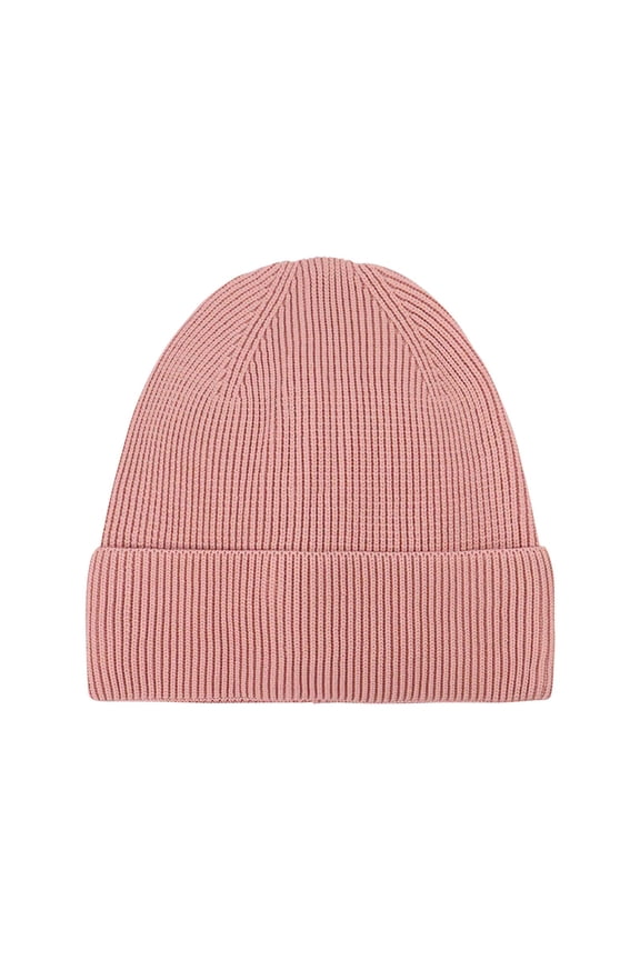 Womens Beanie Caps Soft Ribbed Knit Cuffed Beanies Men Winter Hat Unisex Solid Fashion Casual Warm Head Wear (One Size, Pink)