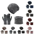 thumbnail image 1 of Womens Beanie Hat Scarf Gloves Set, Fleece Lined Winter Hat, Long Knit Scarf Touchscreen Gloves for Cold Weather Christmas Gift, 1 of 3