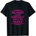thumbnail image 1 of Womens Beards and Whiskey Make Me Frisky Funny Drinking Tshirt Black Medium, 1 of 5