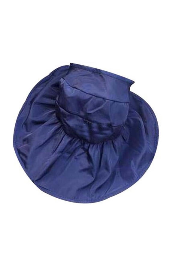 Womens Beautiful Foldable Floppy Wide Brim Sun Hat, Blue