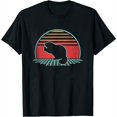 thumbnail image 1 of Womens Beaver Retro Vintage 80S Style Gift T Shirt Black 2X-Large, 1 of 5