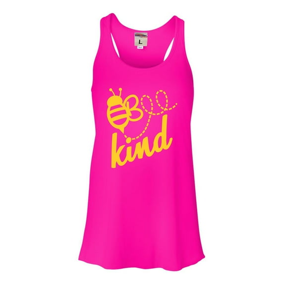 Womens Bee Kind Flowy Racerback Tank Top T-Shirt
