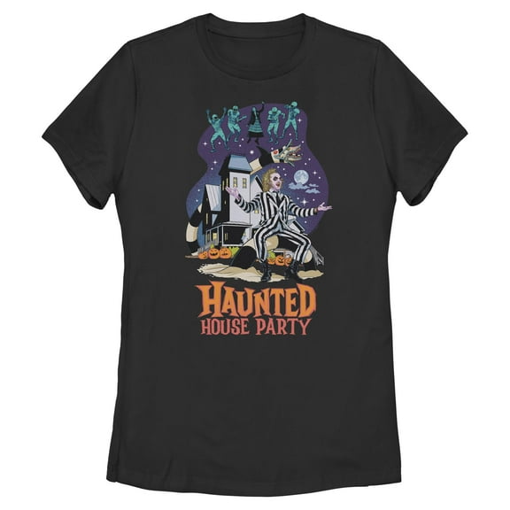 Womens Beetlejuice Welcome To The Haunted House Party T Shirt