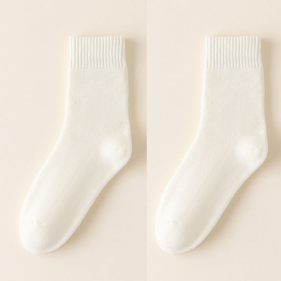 VONCOS Womens Beige Crew Socks, Soft Polyester Everyday Casual Socks, One Size Fits Most, Comfortable Breathable 1 Pair