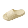 thumbnail image 1 of Womens Beige Cute Puppy Slide Sandals EVA Platform Comfy Quilted Footbed Waterproof Slides for Pool Beach Indoor Outdoor,Size 3.5-5, 1 of 7