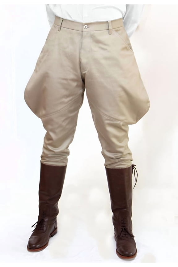 Womens Beige Jodhpurs – Baggy Riding Pants for Horses and Hunting Adventures