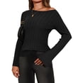 thumbnail image 1 of Womens Bell Long Sleeve Tops Going Out Knitted Pullover Sweater 2025 Fall Fashion Lightweight Winter Shirts, 1 of 5