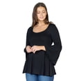 thumbnail image 1 of Womens Bell Sleeve Flared Tunic Top, 1 of 11