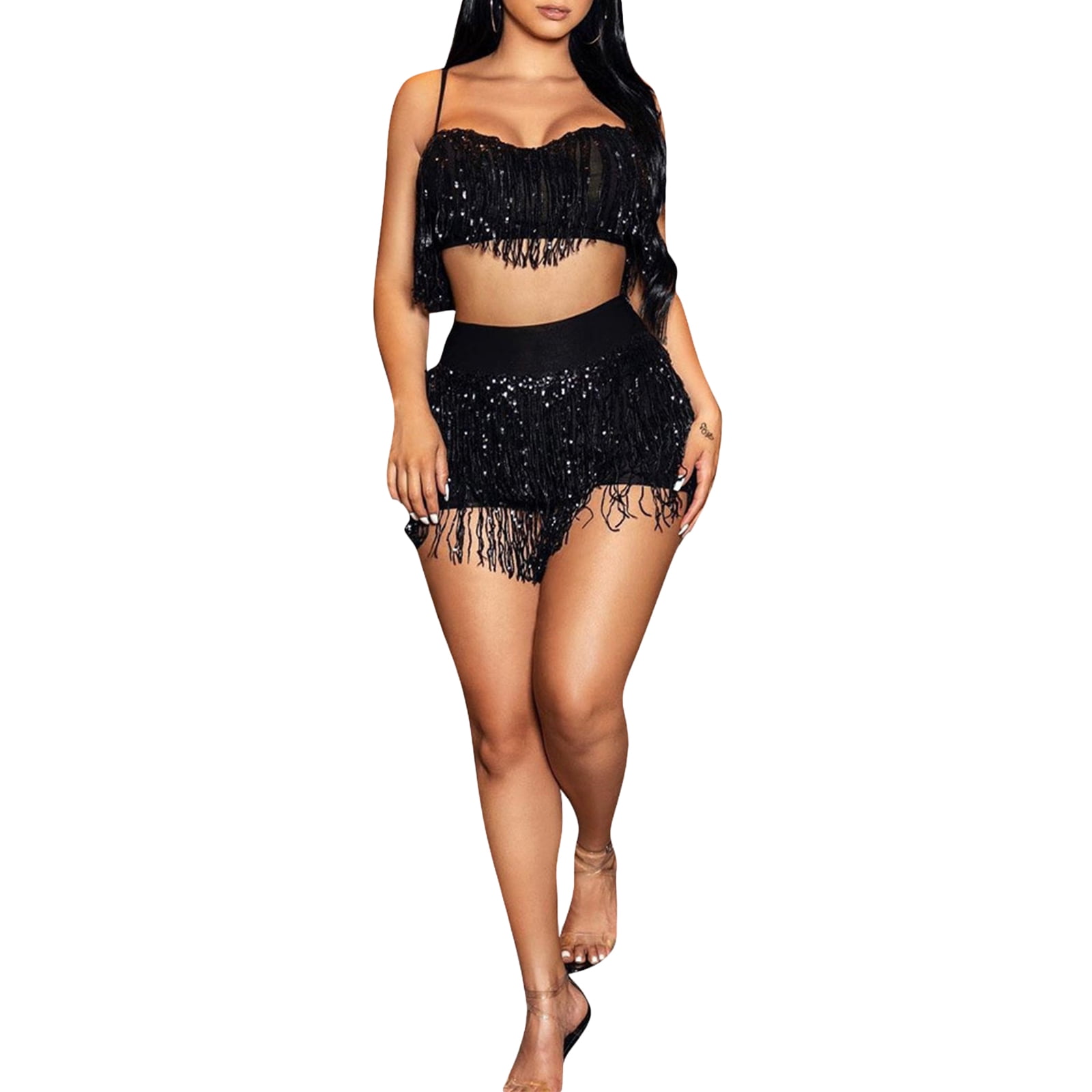 Fringe top shorts dance