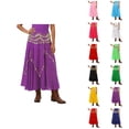 thumbnail image 1 of Womens Belly Dance Skirt High Waisted Chiffon Midi Skirts Belly Dancing Skirt Coin Skirts Rave Outfits, 1 of 5