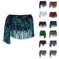 thumbnail image 1 of Womens Belly Dance Skirt Sparkly Sequin Fringe Belly Dancing Skirt Latin Dance Hula Hip Scarf Sequin Tassel Skirts, 1 of 4