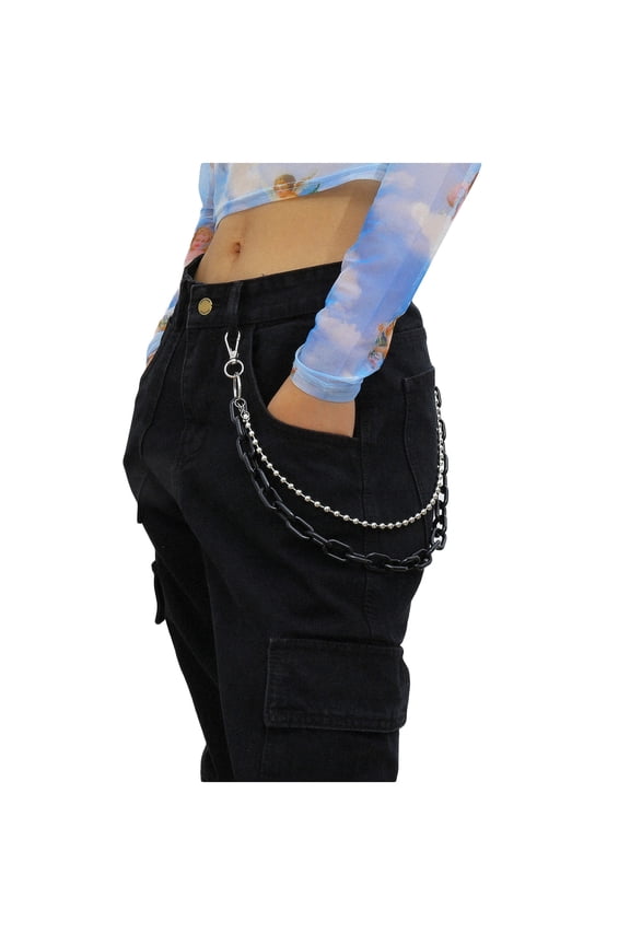 Womens Belts Fashion Street Style Acrylic Punk Hip Hop Keychains Trousers Chain Jewelry