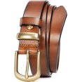 thumbnail image 1 of Womens Belts for Jeans,1.1" Fashion Ladies Belt with Gold Buckle,100% Italian Full Grain Real Solid Leather, 1 of 6
